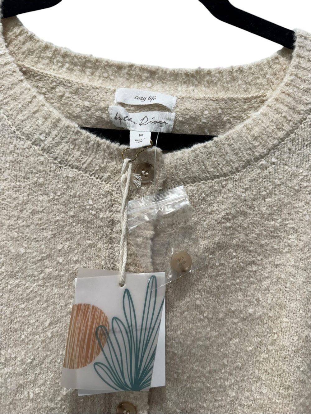 By the River Cozy Beige Knit Cardigan & Pants Lounge Set. Size Med. NWT - Picture 4 of 10